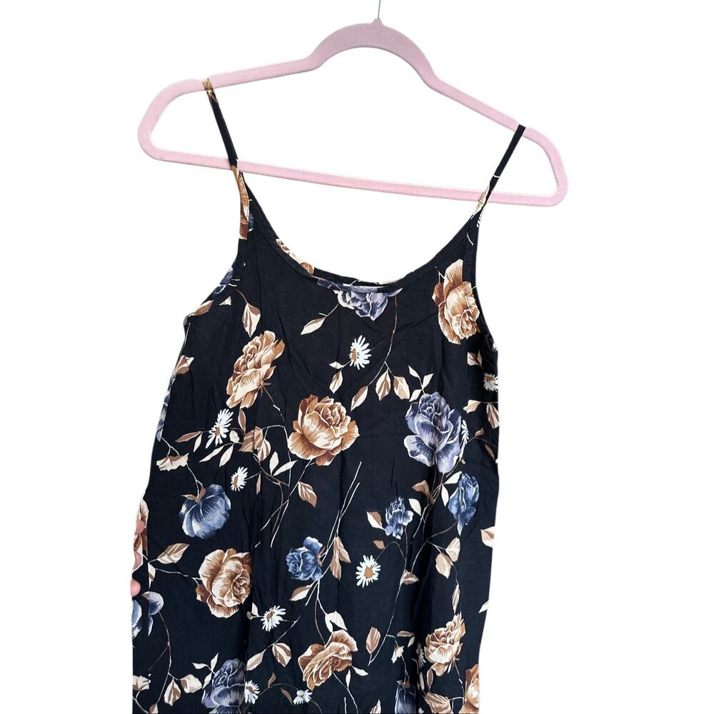 Vintage Anxiety Floral Midi Tank Dress Black Size Medium Made in the USA‎ - Picture 12 of 12